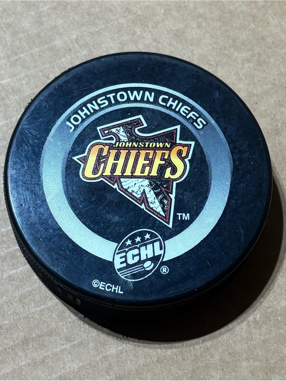 Johnstown Chiefs ECHL Official Game Puck 1st Summit Bank Sponsorship